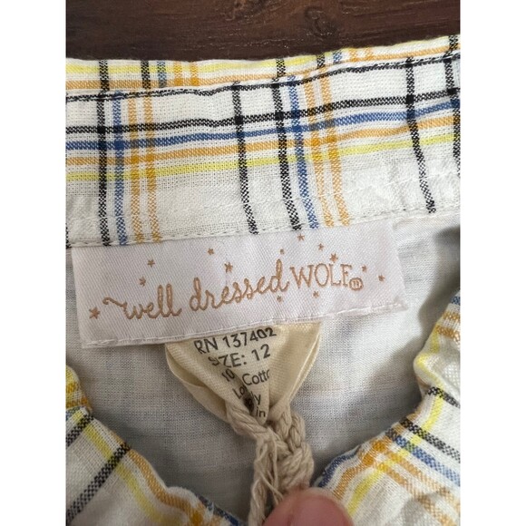 Well Dressed Wolf Boys Size 12 Yellow Plaid Button Down Shirt, NWT! - Picture 2 of 6
